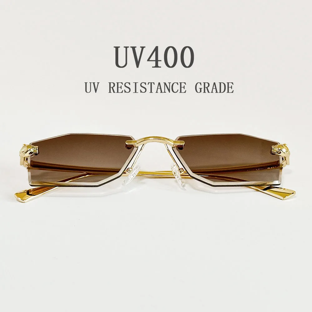 Nowość Okulary przeciwsłoneczne bez oprawek Kobiety 2025 Modne modne okulary przeciwsłoneczne Luxe Femme Lentes De Sol Mujer Lunette Soleil Femme — zdjęcie 4