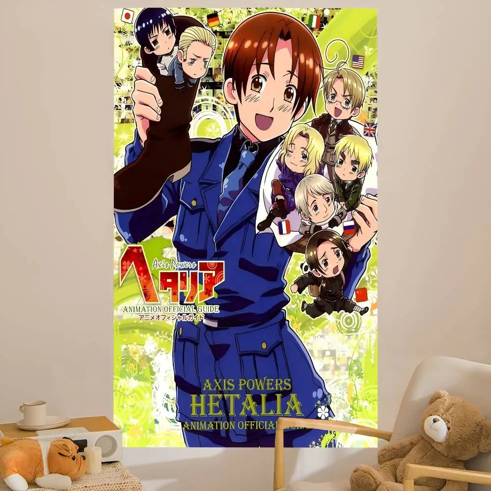 H-Hetalia The Beautiful World Colorful Tapestry Wall Hanging Bohemian Wall Tapestries Mandala Wall Art Decor