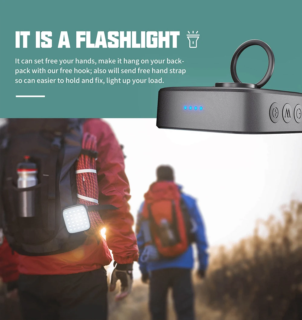 WUBEN F5 wiederaufladbare Campingleuchte, 500 Lumen, multifunktionale, wasserdichte, tragbare Außenleuchte mit mobilen Powerbank-Funktionen – Detail 4