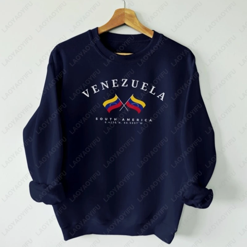 

Толстовка с флагом Венесуэлы, Южная Америка, пуловеры с круглым вырезом, мягкие и удобные мужские и женские модные толстовки с длинными рукавами