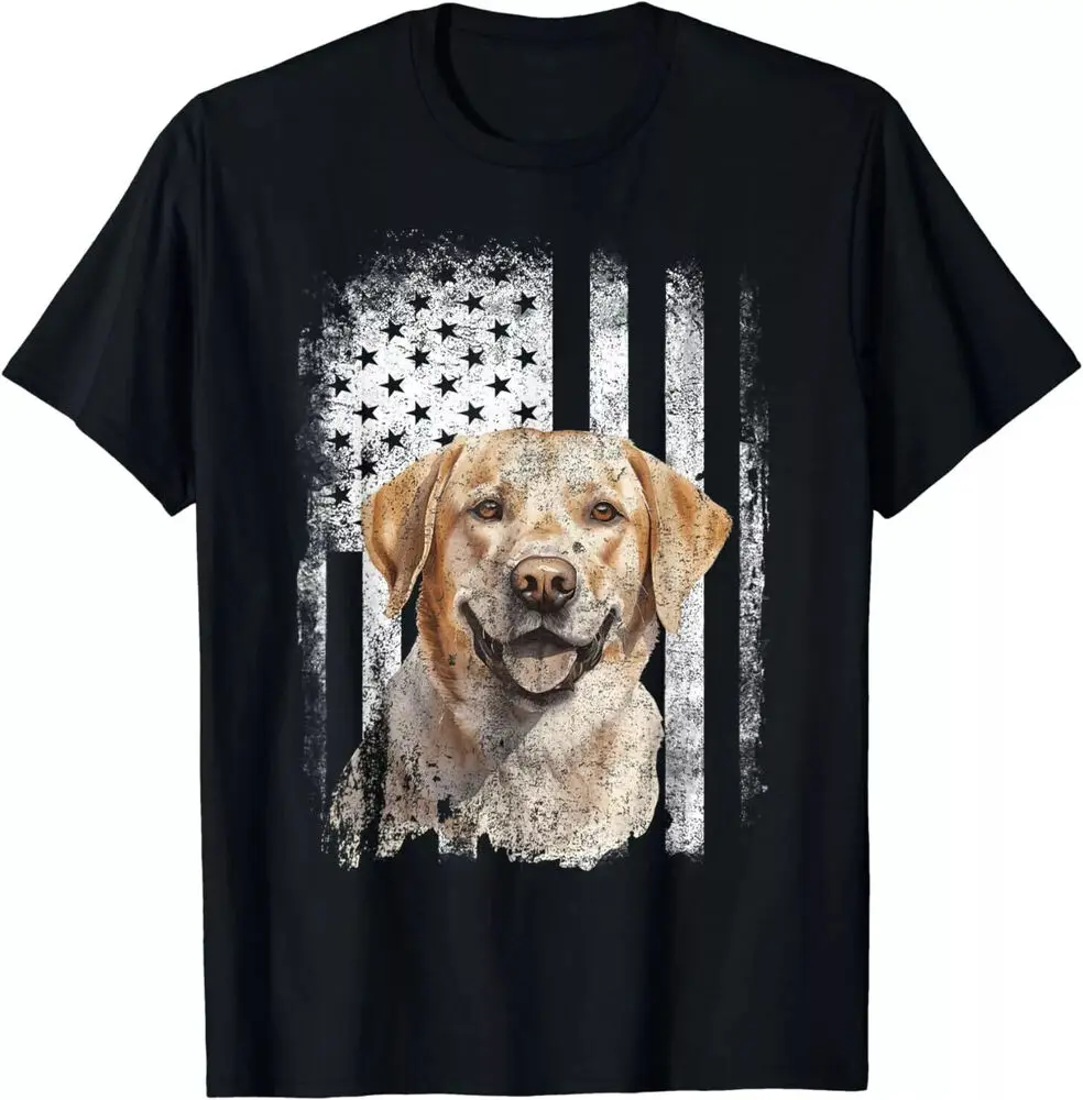 Labrador Retriever Patriotic Americ Giftn Unisex T-Shirt High Quality 100%Cotton Short Sleeve