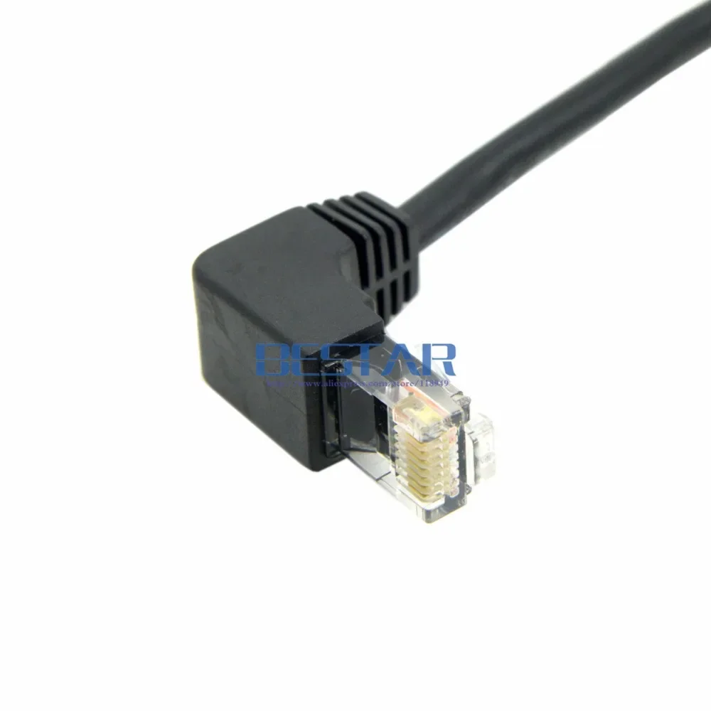 Cavo patch di rete Lan Ethernet ad angolo verso il basso da 90 gradi 8P8C FTP STP UTP Cat 5e da maschio a maschio 2 m 6 piedi