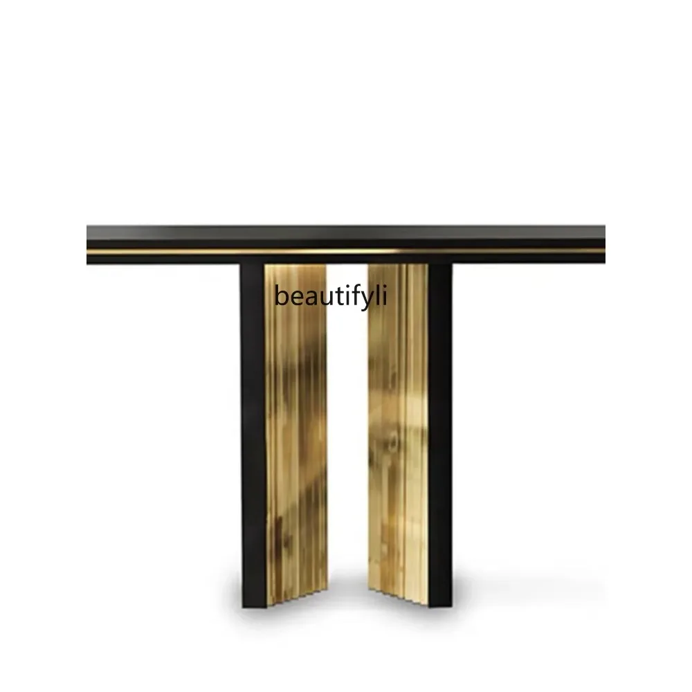 

Modern Minimalist Stainless Steel Living Room Foyer Doorway Light Luxury Console Decorative Table Aisle Entrance Cabinet