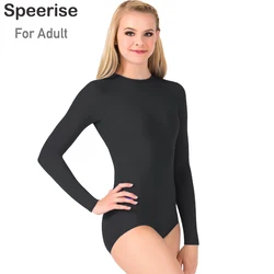 Spandex Bodysuit Ballett Tanz Trikot zurück Reiß verschluss Kostüme Gymnastik Anzug Langarm Tanz bekleidung Antenne Yoga Badeanzug Tanz Tops