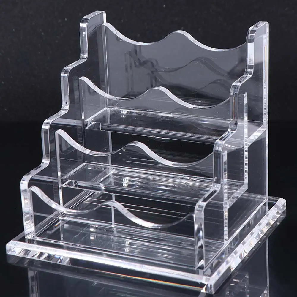 Transparent Acrylic Business Card Holder Elegant Acrylic Name Card Display Stand High-capacity Thickened Desktop Display Holder