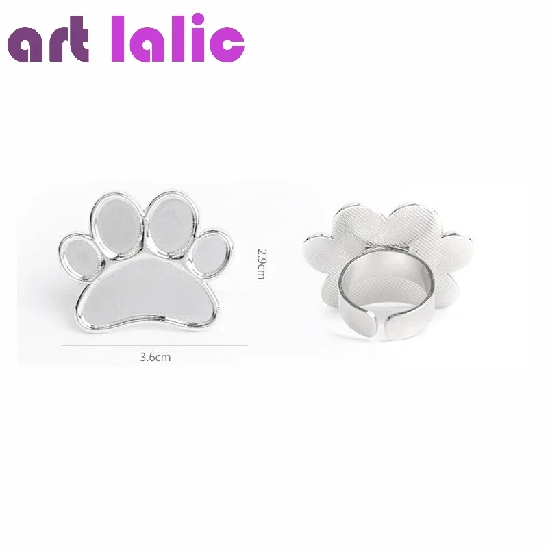 Cute round Footprint Mini Nail Art Color Palette with Finger Ring Design UV Gel Painting Mixing Tool for Manicure