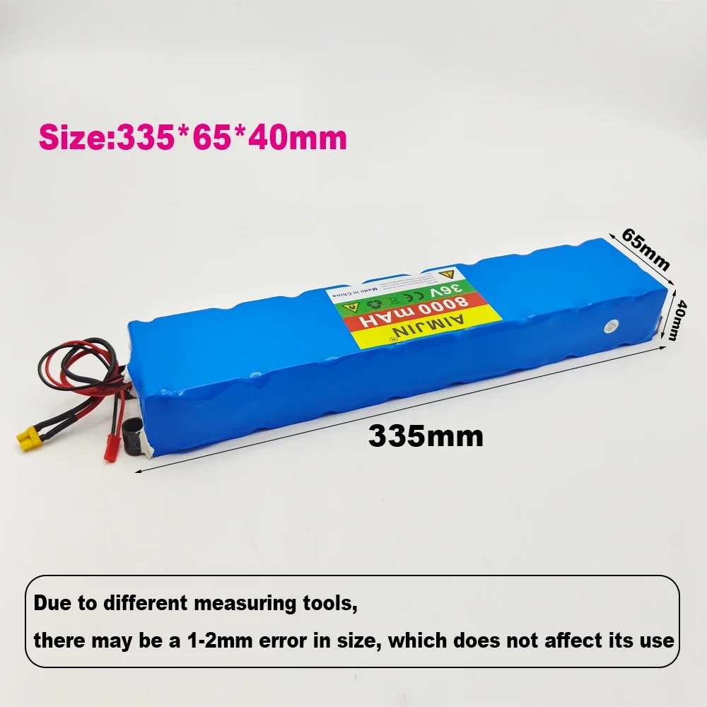 NEW 36V 8.0Ah 18650 Rechargeable Lithium Battery Pack 10S3P 500W High Power Modified Bicycle Scooter Electric Vehicle with BMS