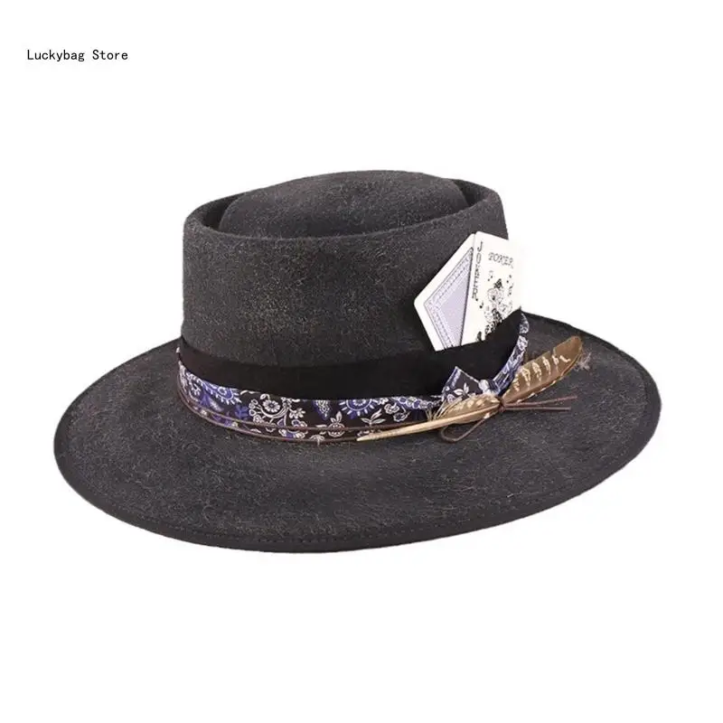 

Homburg Top Hat Wool Hat Porkpie Hat for Celebration and Street Photography