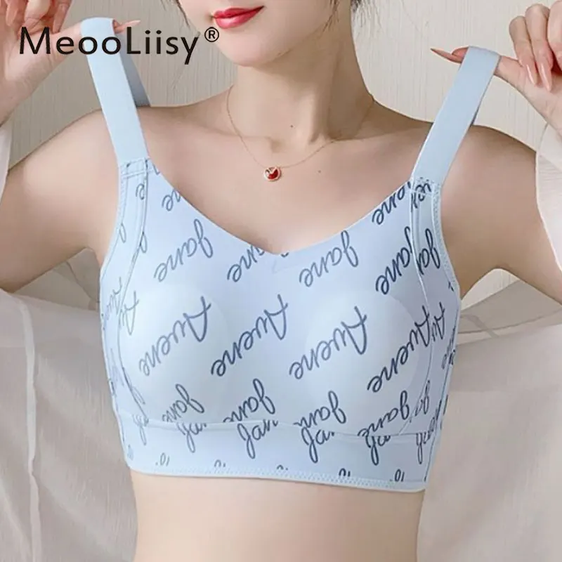

MeooLiisy Ultra-thin Minimizer Bra for Women Plus Size Sexy Leopard Seamless Lingerie Full Cup Underwear Brassier