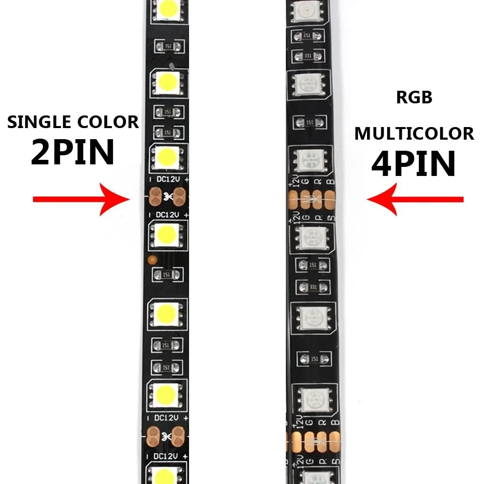 5PCS 4 Pin 8MM 10MM LED Strip Connector T/L Shape Free Welding for RGB SMD 5050 2835 LED Strip Light Connector