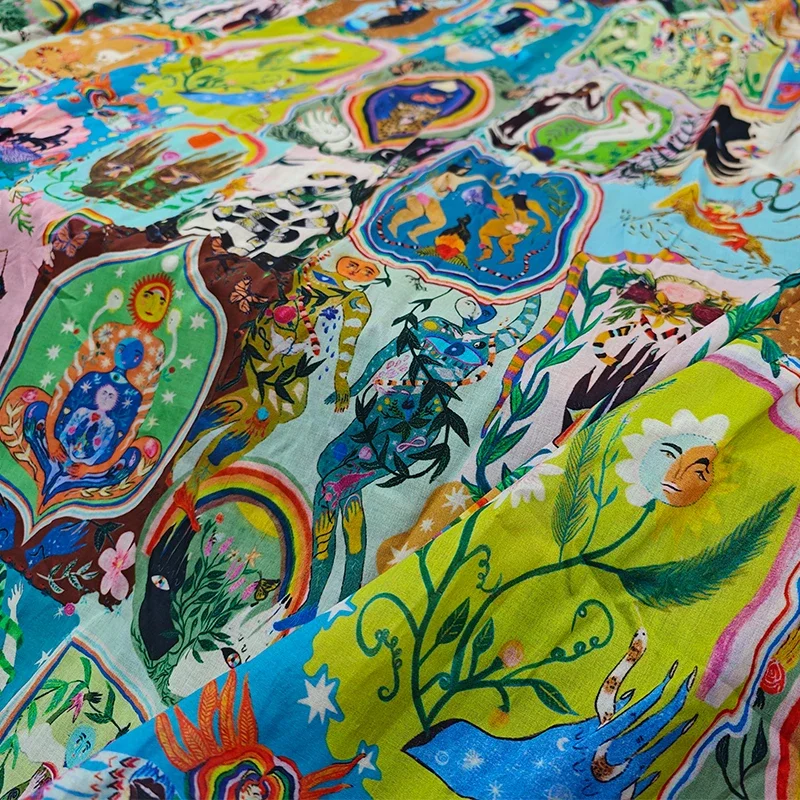 Animal Beauty Brand Cotton Printed Pattarn Fabric for Sewing Imitation Silk Dress Shirt Color Clothing DIY Fabric High Quality