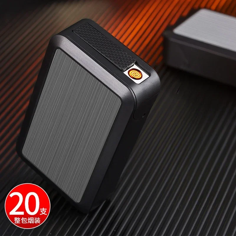 New Sliding Cover Cigarette Case Lighter Portable 20-pack Moisture-proof and Pressure-proof Creative Cigarette Storage Box