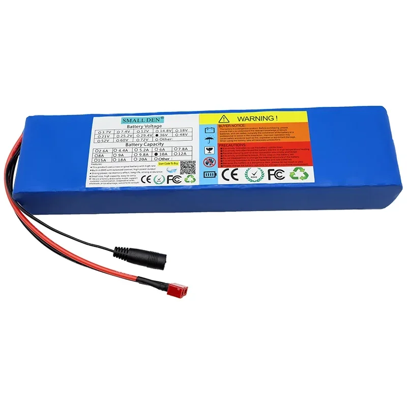 Paquete de batería de litio 36V 10Ah 18650 10S3P 540W motor BMS incorporado para herramientas eléctricas scooter fuente de alimentación de repuesto 280*70*38mm + cargador 2A