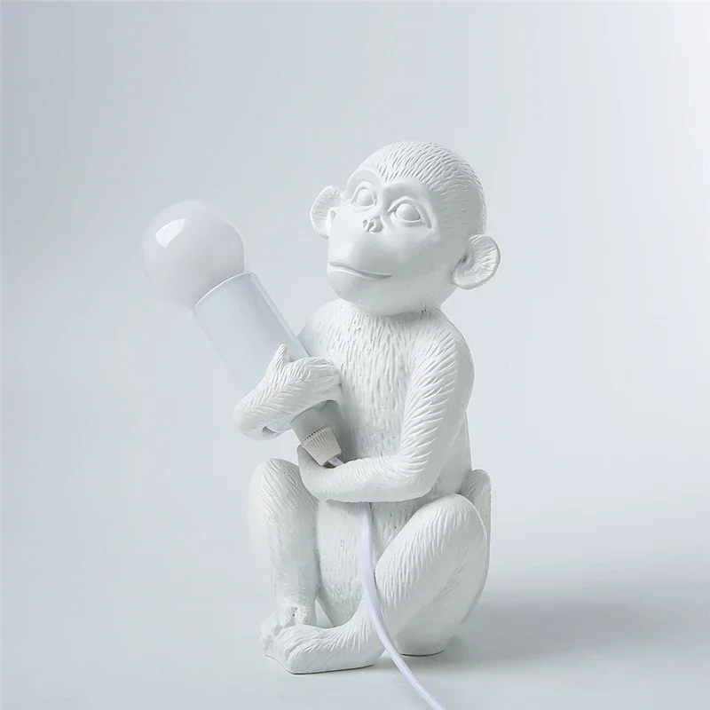 Imagem -04 - Mini Monkey Table Lamp Resina Nórdica Animal Desk Light Decoração do Quarto do Ornamento Decoração do Quarto das Crianças Amigos Luzes