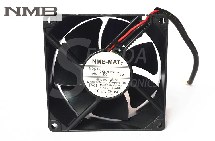 

Original For NMB 3110KL-04W-B70 8025 80mm DC 12V 0.38A server inverter axial case cooling fans blowers