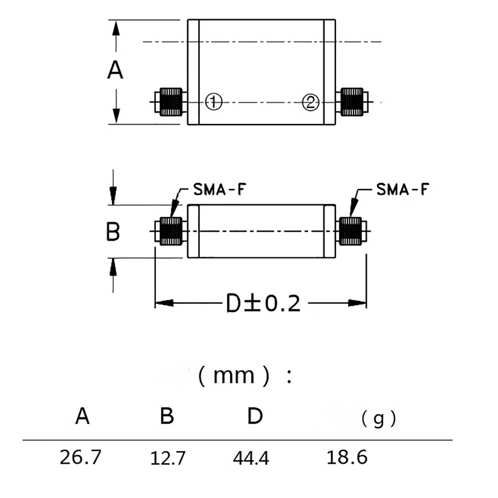 21.7 ميجا هرتز ممر الموجة المحورية مرشح كريستال SMA واجهة التردد المتوسط إذا وحدة مرشح KFBP-21C7