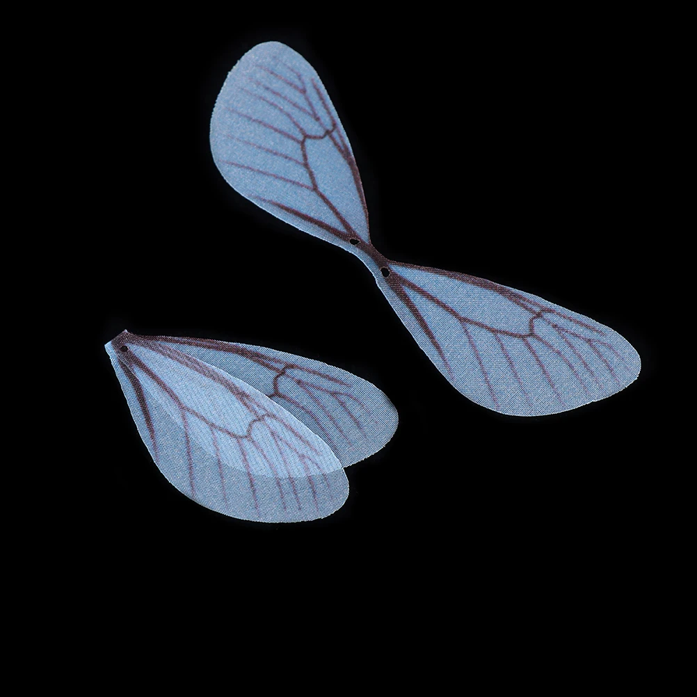 

50Pcs DIY Handmade Simulated Dragonfly Wings Decors Cloth Art Dragonfly Wings Craft for Decor(Sky-blue)