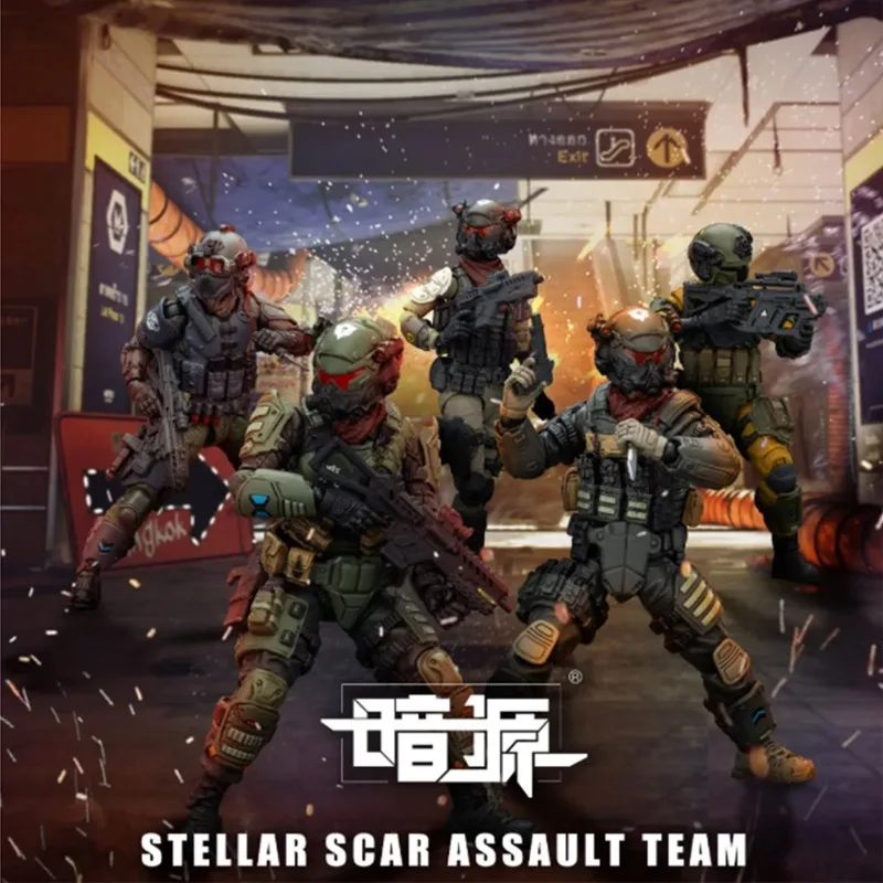 JOYTOY Dark Source Stellar Scar Assault Team 1/18 Action Figure Militaire Gezamenlijke Beweegbare Anime Figuur Model Collectible Toy Gift