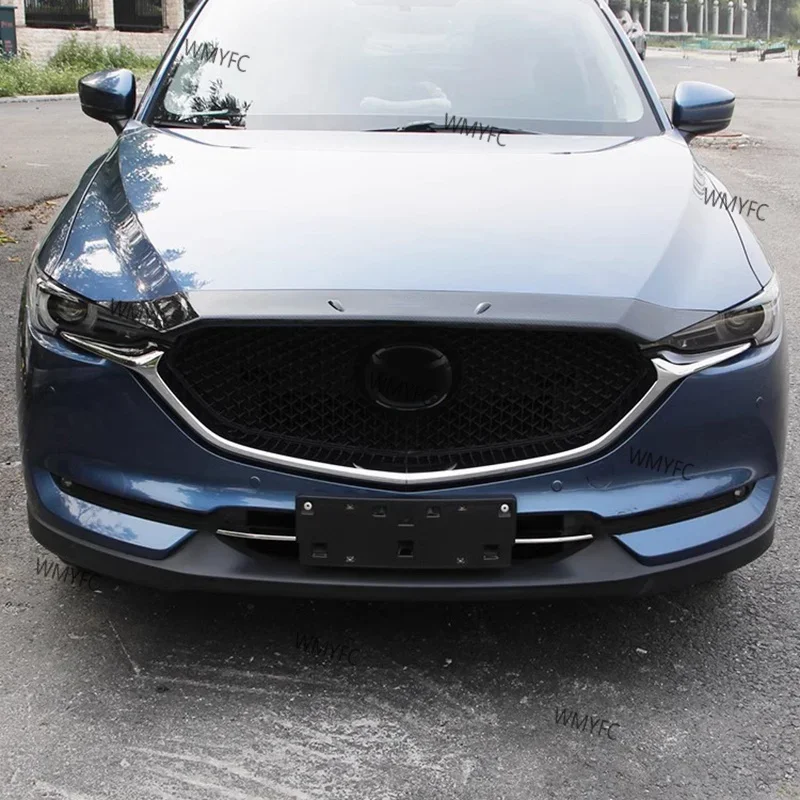 

Для Mazda CX-5 2017-2023 2024 ABS Хромированная передняя решетка двигателя верхняя крышка капота отделка автостайлинг