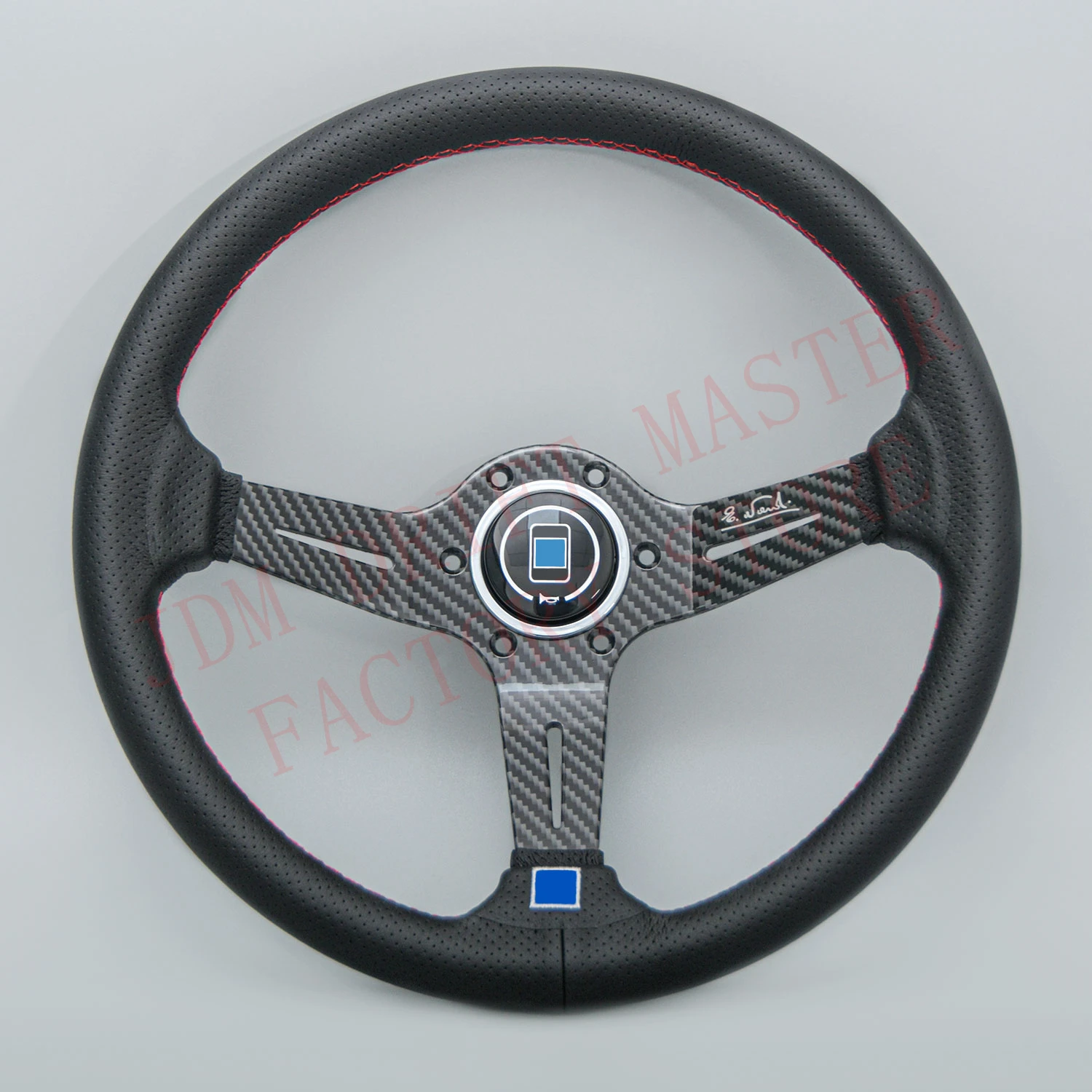 14inch Nardi Carbon Fiber Leather Steering Wheel JDM Sim Racing Sport Steering Wheel for Universal Car Accessories