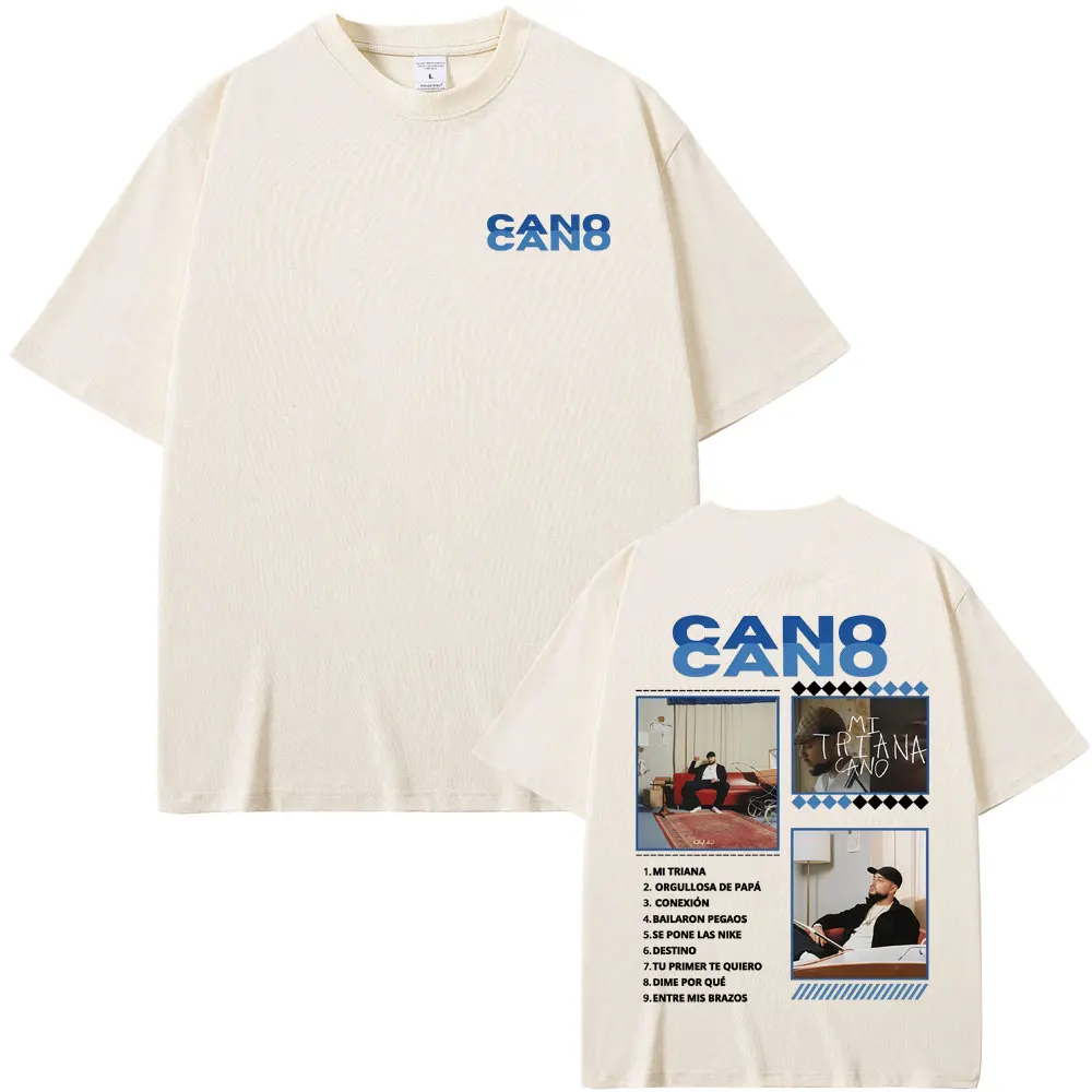 

Rapper Cano Triana Tour Album 2025 Cover T-shirt Unisex Fashion Casual Loose T Shirts Men Women Vintage Oversized O-collar Tees