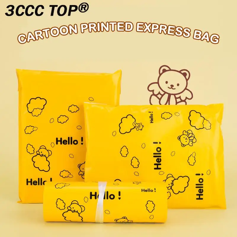 10Pcs Bear Courier Bag Envelope Packaging Bags Pink Waterproof Self Adhesive Seal Pouch Shipping Mailing Bag Transport Bag