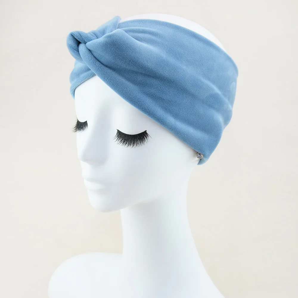 2024 New Winter Simple Cross Headband For Women Handmade Solid Color Elastic Knot Turban Bandage Yoga Hair Accessories