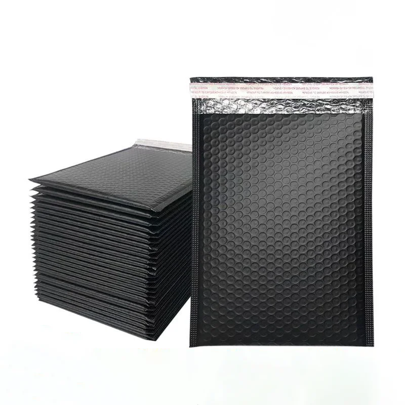50 Black Bubble Envelope Bags, Express Bubble Bags, Shockproof and Waterproof Packing Bags with Printed Logo