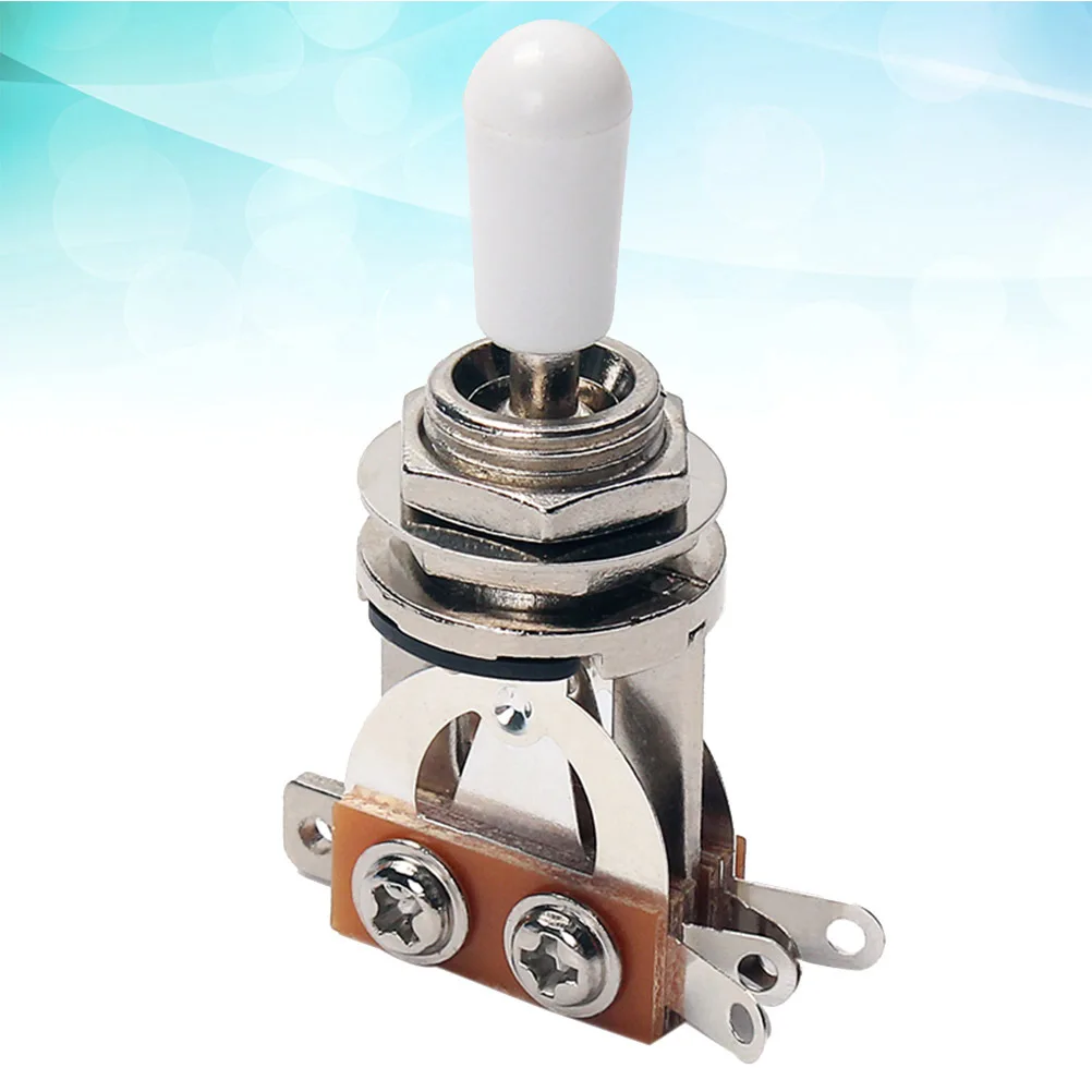

2Pcs 3-Way Toggle Switch Electric Guitar Selector No-Noise Durable Brass Pickup Control Dress Up White Guitar Toggle