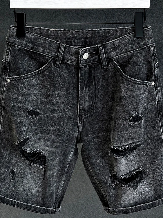 

Tagpresa мужской рваный джинсовый orts средней талии длины пять четвертей прямые ноги летний повседневный хип-хоп Sle молодежная мода