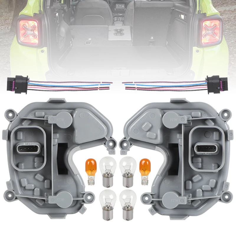 

Car Rear Tail Lamp Bracket & Plug Bulb Rear Left Right Tail Lamp Light Holder Bracket For Jeep Renegade 2015-2023 68270892AA