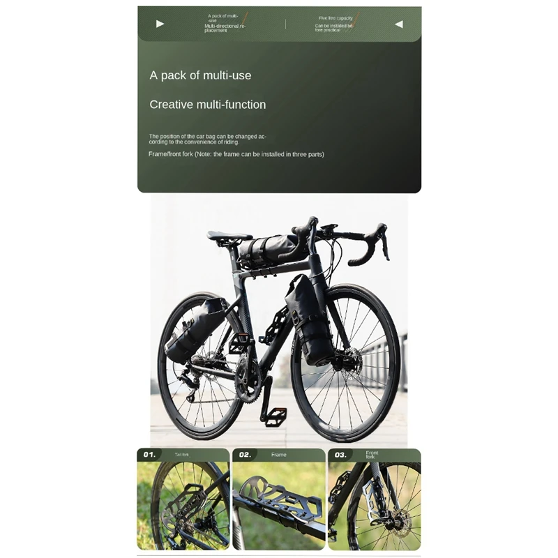 Multifunctional Front Fork Bag, Outdoor Waterproof Bag, Road Mountain Bike Long-Distance Travel Bag