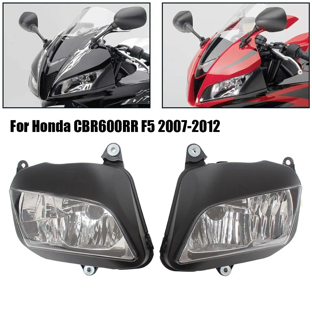 

Motorcycle Headlight Head Light Shell Headlamp Assembly Housing Kit Faros Led Para Motos Covers For Honda CBR600RR F5 2007-2012