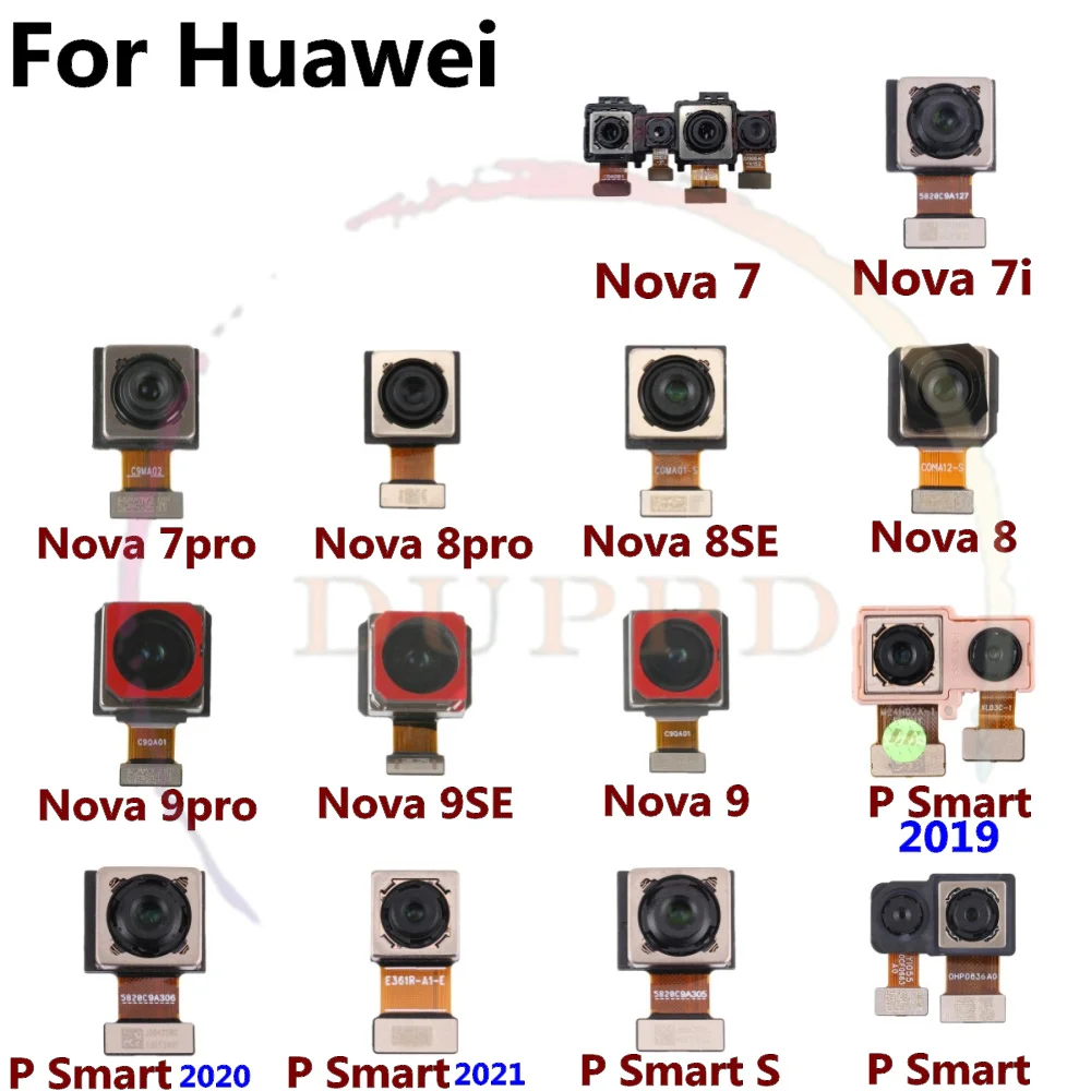 Original For Huawei Nova 9 8 7 7i Pro SE P Smart S 2019 2020 2021 Backside Big Main Rear Back Facing Camera Module Flex Cable