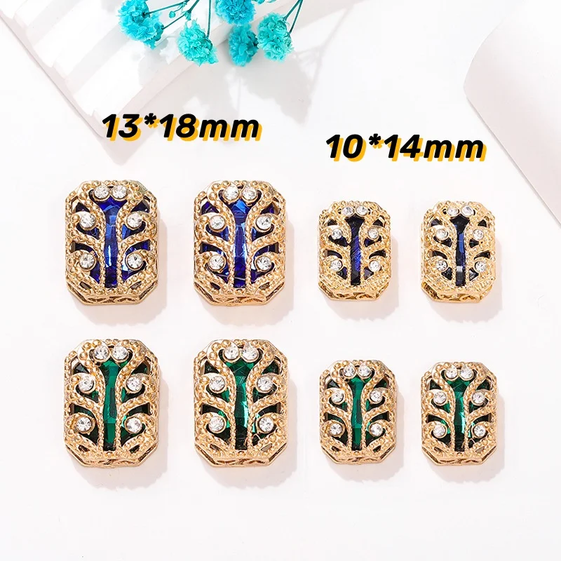 10PCS/Bag 21 Color 10*14mm/13*18mm Octagon Shape Glass Crystal Sew on Rhinestones With Golden Claw Diy Wedding Dress Decoration