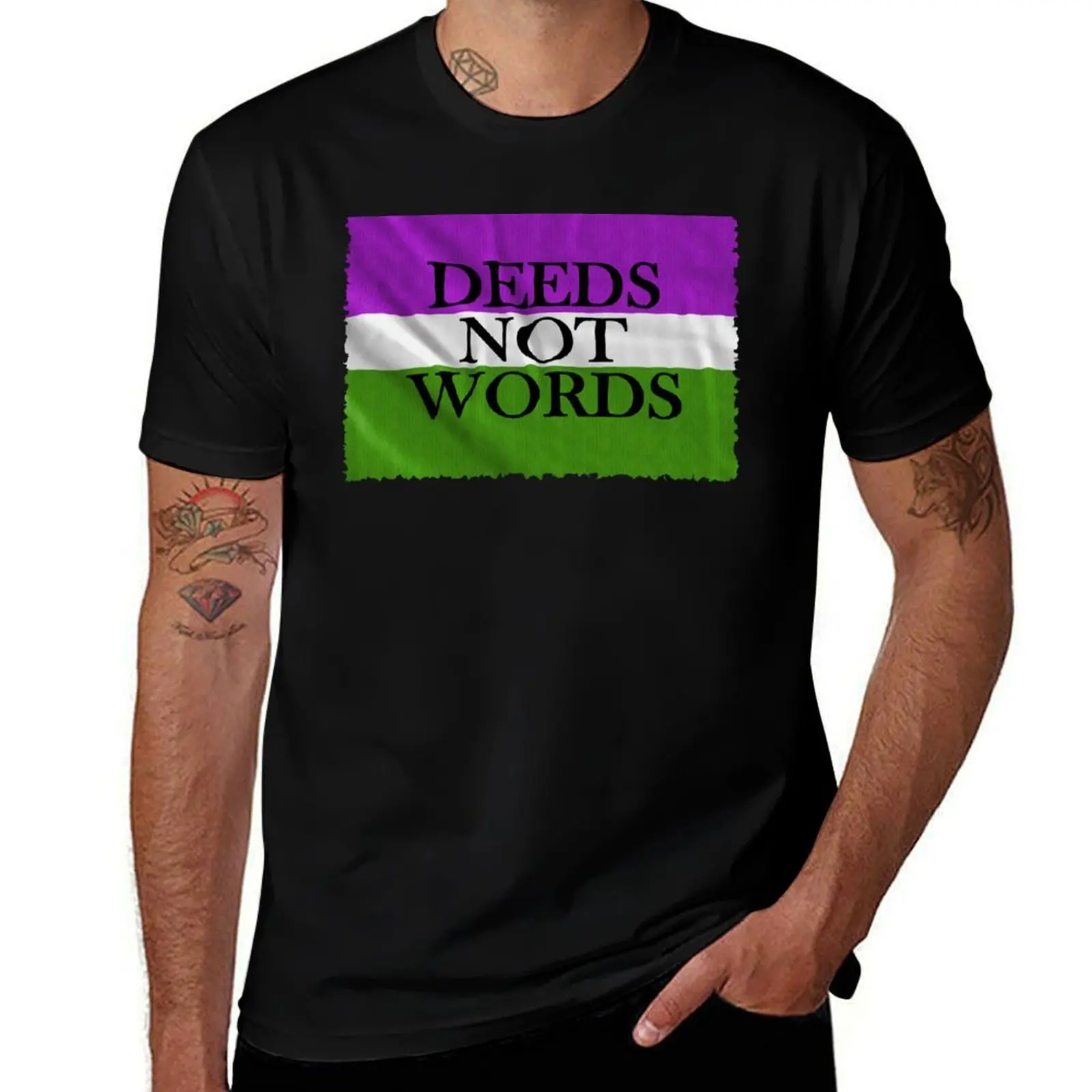 

DEEDS NOT WORDS T-Shirt Sporty Casual Quick Dry T-Shirt