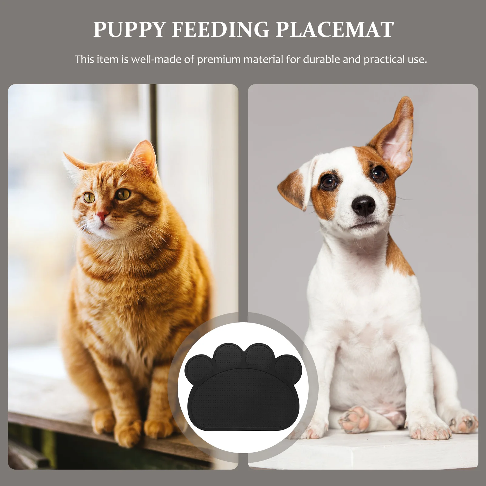 

Premium Pet Feeding Mat Heavy Duty Waterproof Dog Food Mat Cat Bowl Cushion Insulated Spill Proof Placemat for Indoor Use Slow