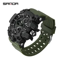 Relojes militares deportivos estilo SANDA G para hombre, reloj de pulsera de cuarzo con pantalla Dual resistente al agua para hombre, cronómetro, relojes masculinos