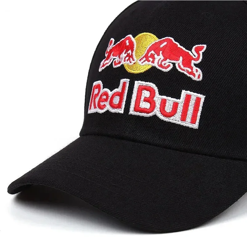 Классическая бейсбольная кепка Black Red Bull Racing Hat Red Bull Мужская и женская спортивная шляпа Red Bull для спорта на открытом воздухе Солнцезащитная шляпа Red Bull Sun Hat