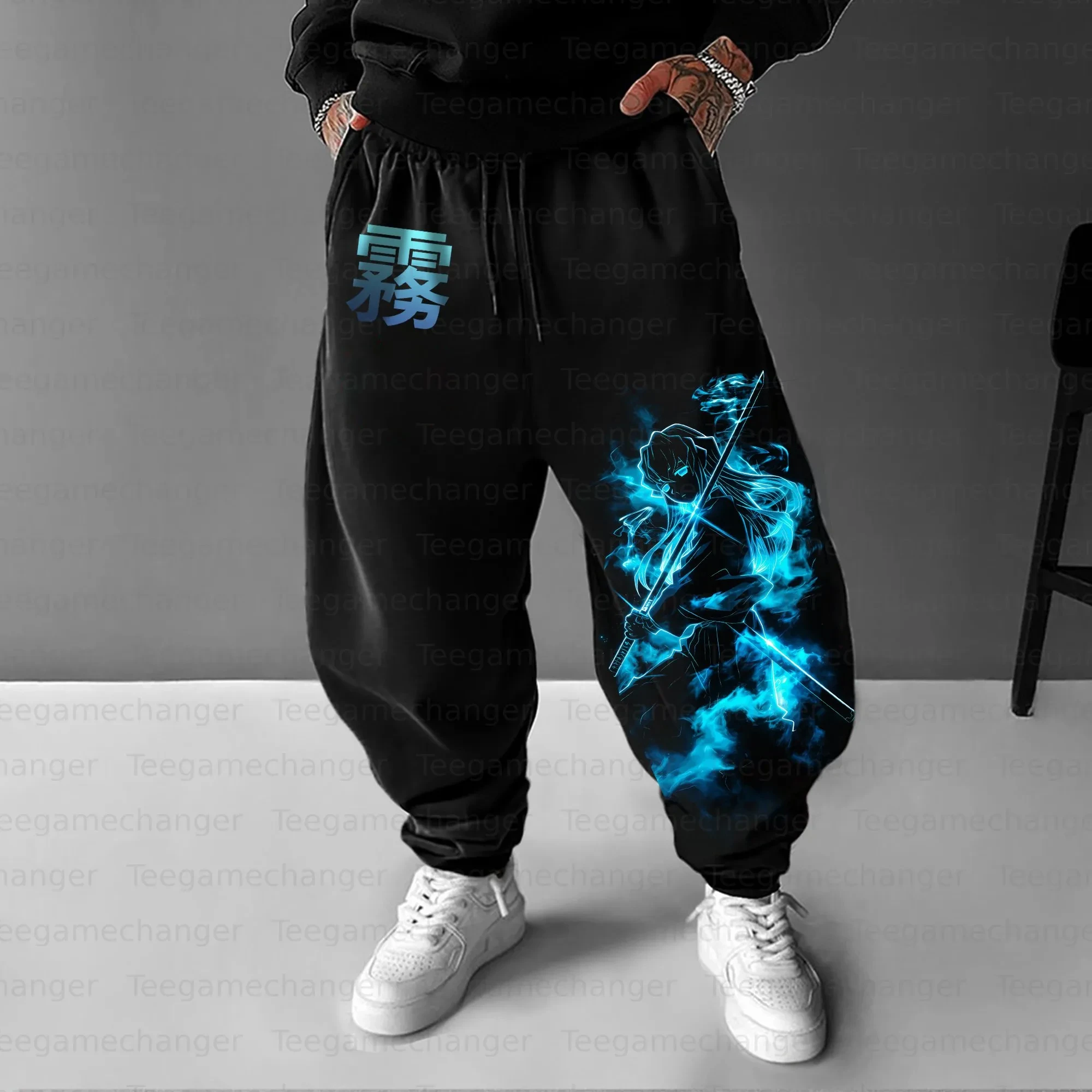 شيطان القاتل الرجال النساء Sweatpants 2025 الخريف جديد الرسوم المتحركة موضوع الشارع ارتداء فضفاض تأثيري شخصية تصميم السراويل فضفاضة #4