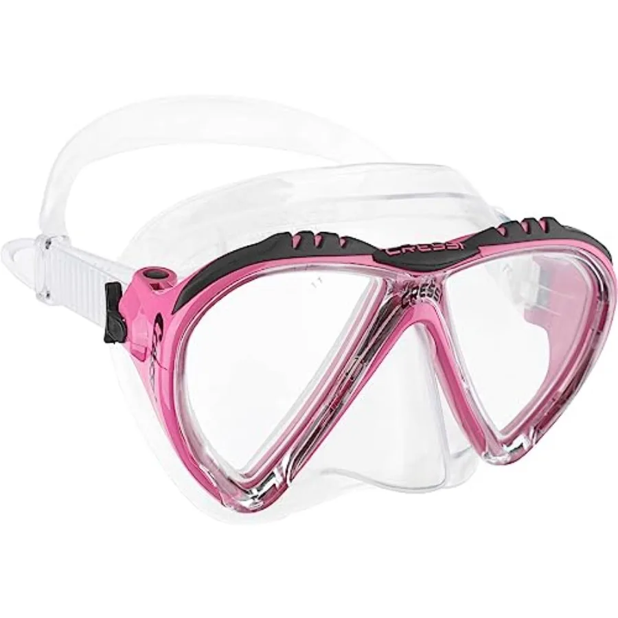 

Diving mask for underwater sports silicone material black color dual-lens design with wide field of view and anti-fog coating