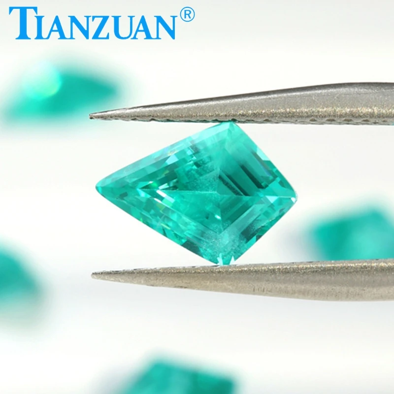 7x10mm Lab Grown Paraiba YAG Kite Shape Synthetic Yttrium Aluminum Garnet Loose Gemstones Stone for Jewelry Making