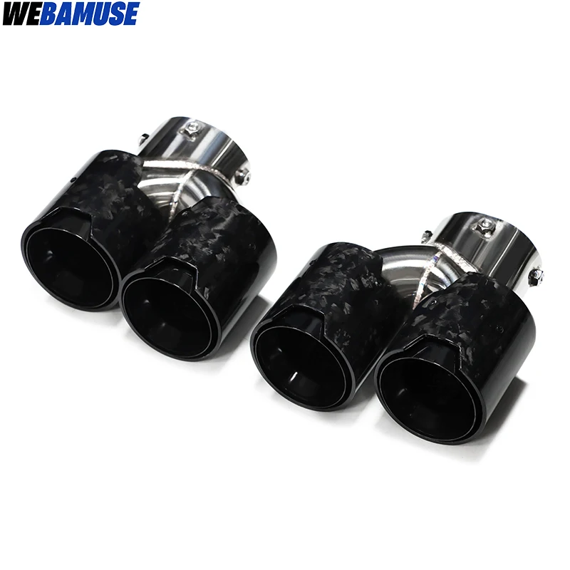 Car Exhaust Carbon Fibre Quad Exhaust Tailpipe For BMW G20 G21 M340i MPE Muffler Black Tailpipe Exhaust System 2019+