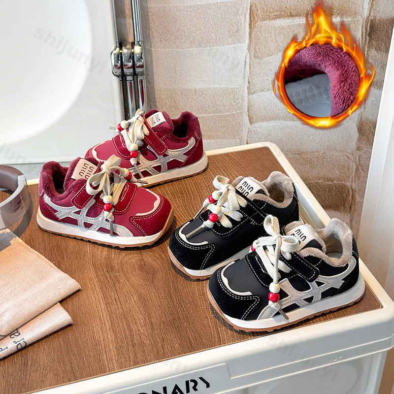 

Children Casual Sports Shoes Baby 2025 Winter Sneakers Anti Slip Comfortable Fashion Running Shoes Kids Outdoor Cotton Shoes