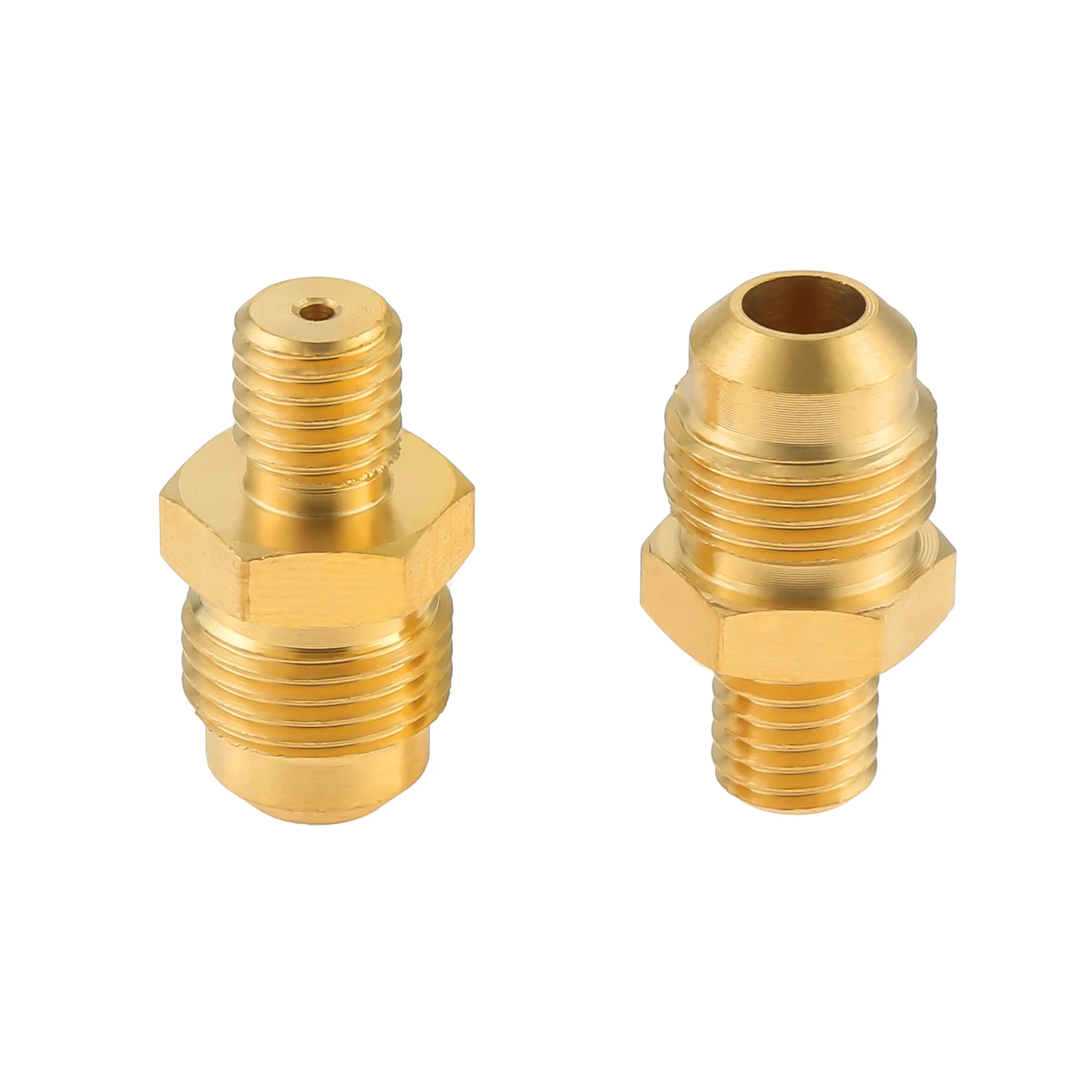 2Pcs 1.96mm Solid Brass Propane Gas Jet Nozzle Sprayer with 3/8" Male Flare and M10x1.5mm Thread for Burner Inlet for Fire Pits