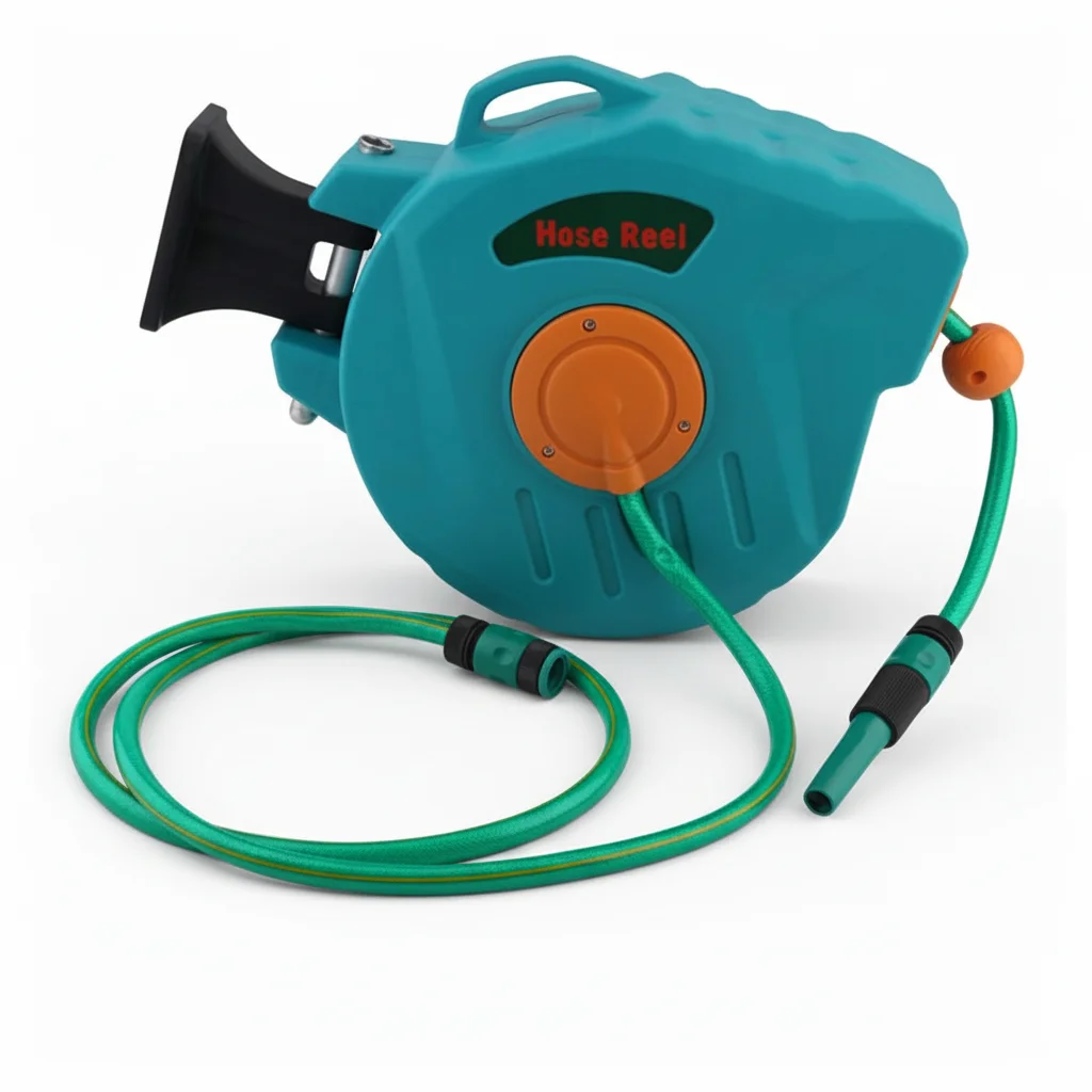 Automatic Retractable 40m Garden Hose Reel PP Plastic Shell PVC Hose for Industrial Car Wash Water Hose Reel