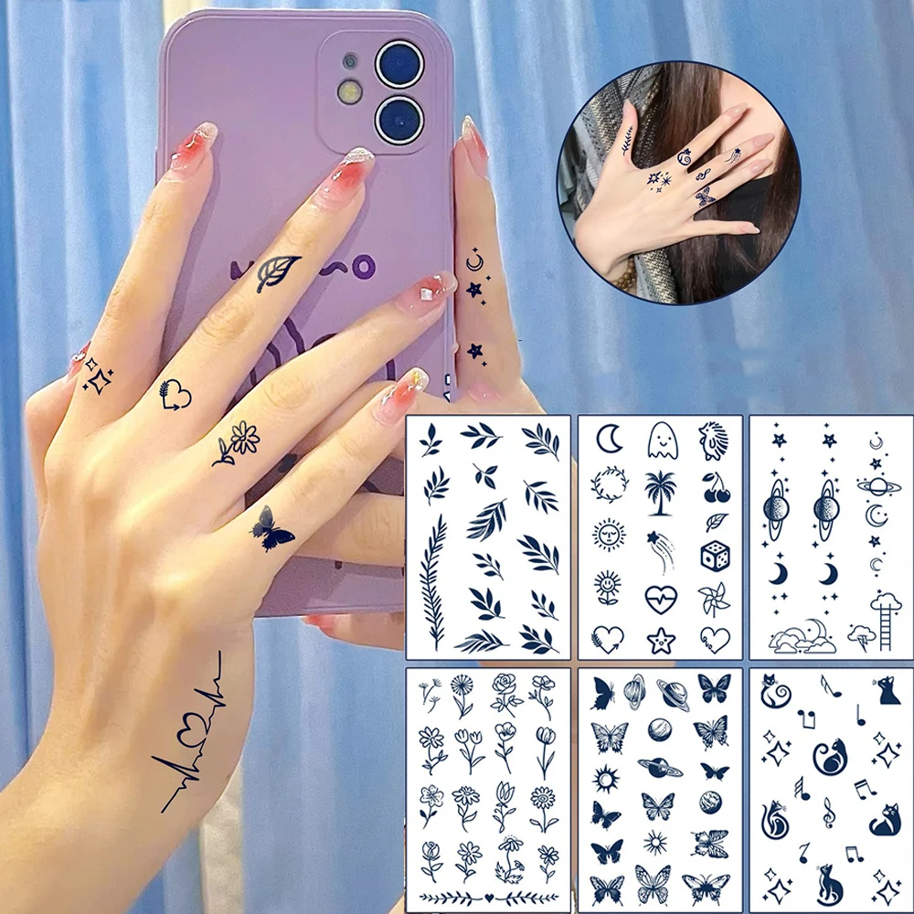 1/10PCS Small Fresh Finger Tattoo Stickers Cute And Exquisite Thumb Stickers Suitable for Clavicle Finger Face Transfer Tattoos