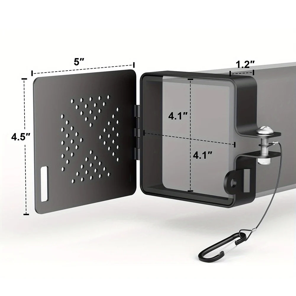 RV Bumper End Cap Aluminum Build Designed for 4 Inch Square Bumpers Enables Efficient Sewer Hose Storage and Venting