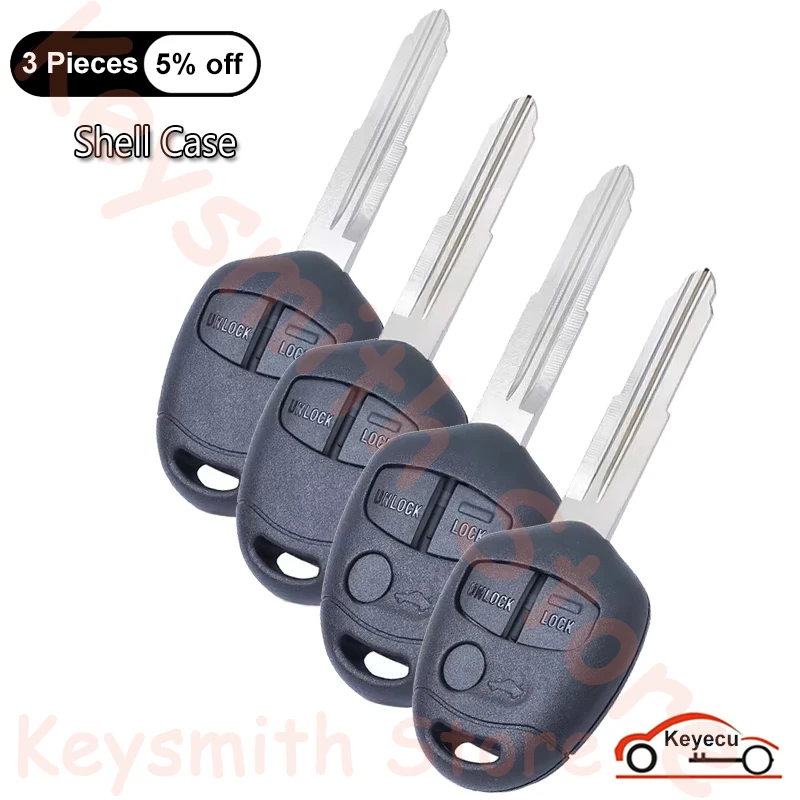 

KEYECU 2 3 Buttons Case for Mitsubishi Outlander ASX Lancer Triton Lama Pajero Auto Remote Key Shell Cover Fob MIT8 MIT11 Blade