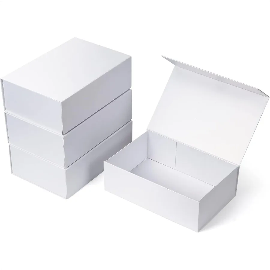 

4 Pack 12x8x4 Inches Gift Boxes White Magnetic Box